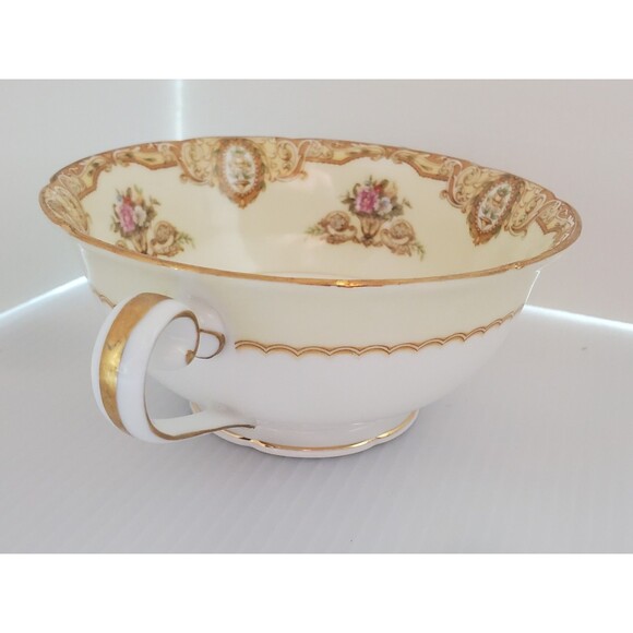Vintage Noritake Fine China Ashley 3928 Japan Handled Cream Soup Bowl Floral - Picture 6 of 10